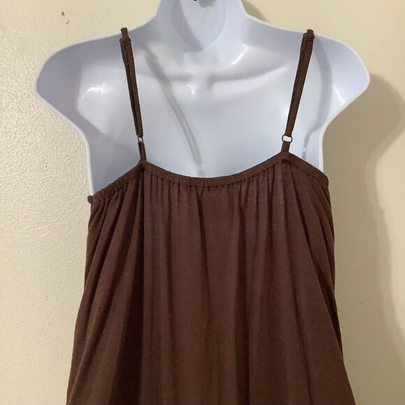 Lady Noiz Lagenlook Bohemian Forest Fairy Fairycore Brown Ruffle Slip Dress S - Picture 5 of 8